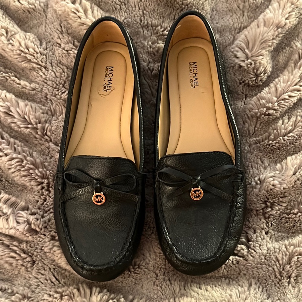 Black Michael Kors Leather loafers, driving shoes